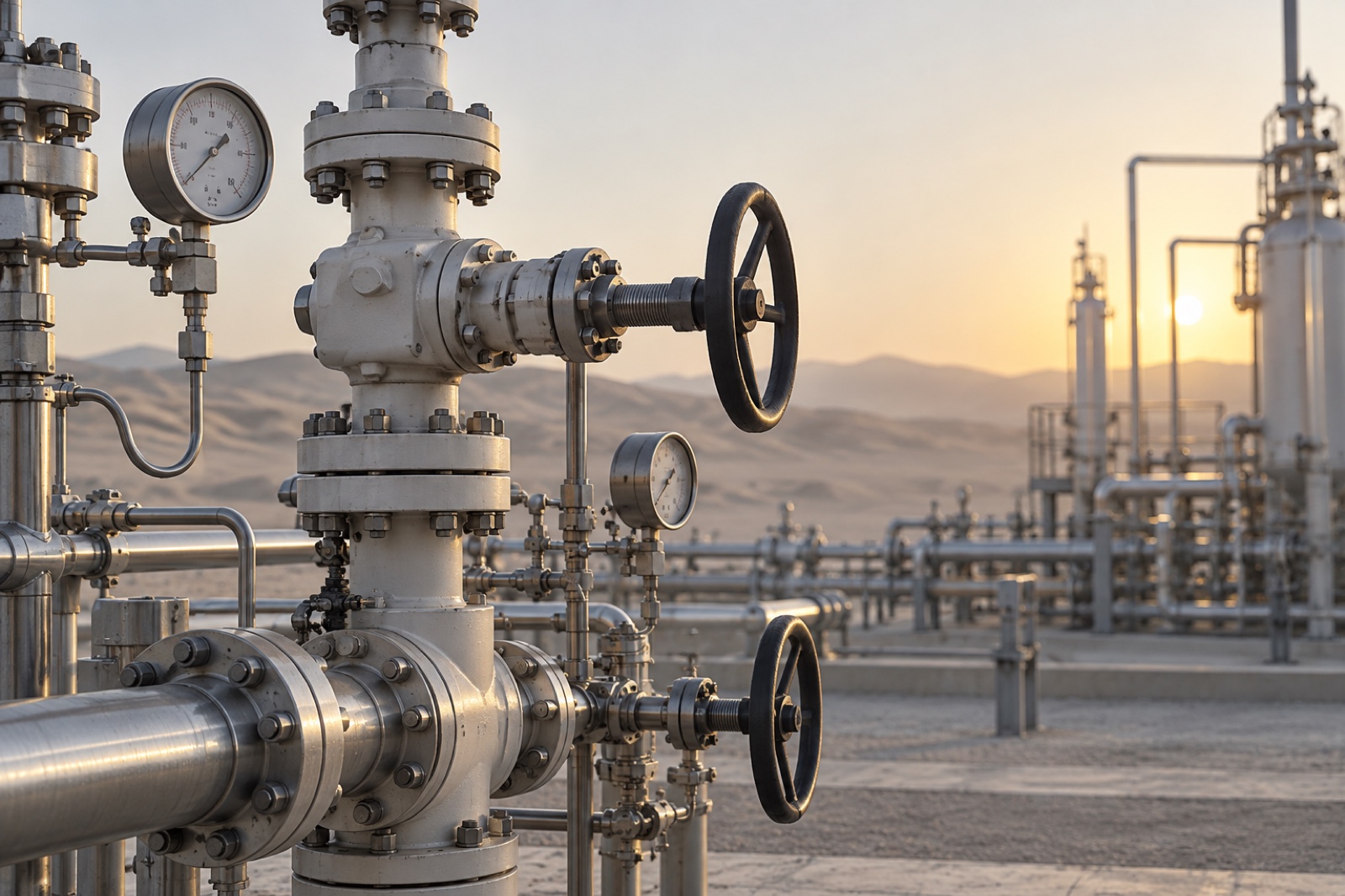 Oilfield wellhead and processing installation